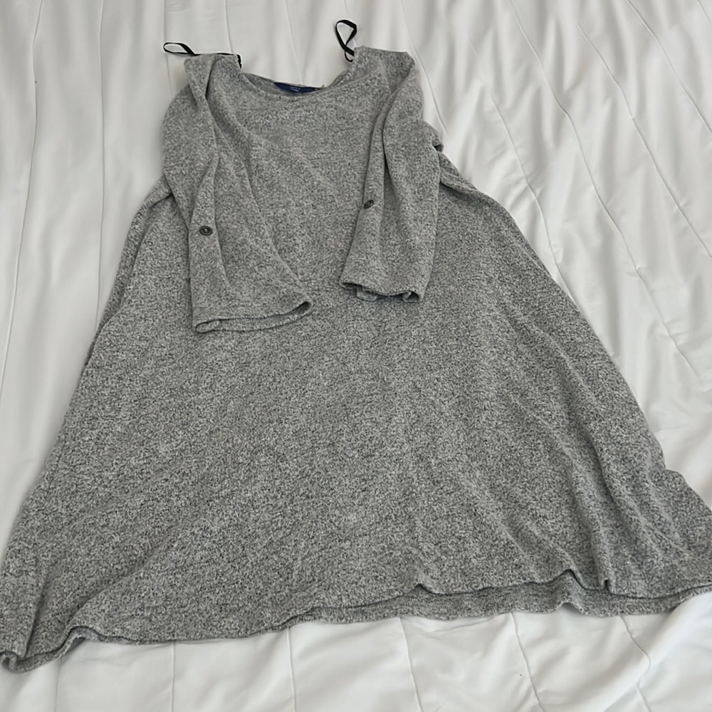 Grey Sweater Dress Like with 3/4 Sleeve